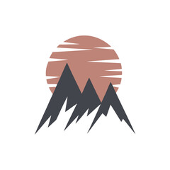 Mountain landscape icon vector logo business template