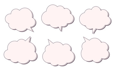 枠と影付きのおしゃれな吹き出しセット