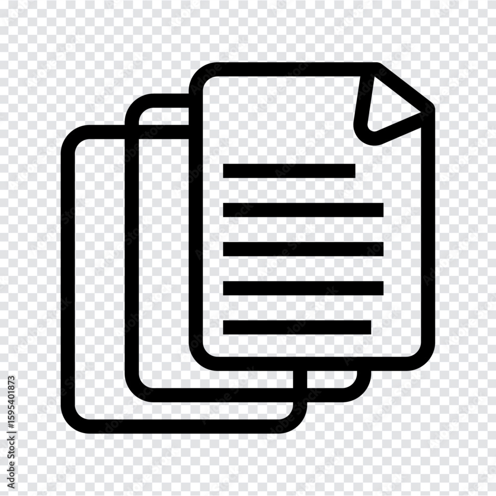 Fototapete this is a set of document icons, featuring both single and multi-page paper symbols, available as tr
