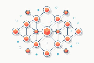 scattered floating nodes cluster connection icon