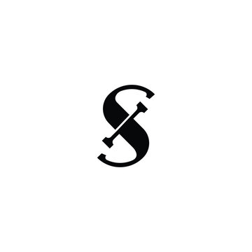 Letter SJ or JS Monogram, Letter SX or XS Logo with white background. 