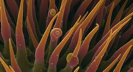 SEM of Trichome Secretion Sites in Evening Primrose