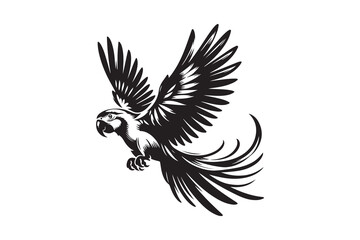 Set of Parrot silhouette vector illustration , with a clear white background