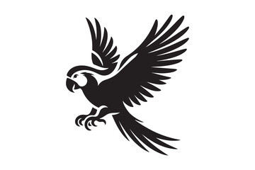 Set of Parrot silhouette vector illustration , with a clear white background