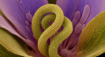 SEM of Twisted Floral Stalk in Hepatica