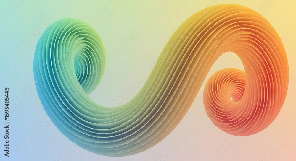 Poster a vibrant, spiraling abstract shape with a smooth color gradient creates a modern and artistic backg
