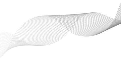 Abstract technology lines on white background. Undulate Grey Wave Swirl, frequency sound wave, twisted curve lines with blend effect, wave with lines created using blend tool.