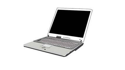 Realistic Vector of Silver Laptop – Professional Portable Computer for Business and Study