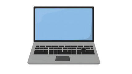 Blank Screen Laptop Vector in Grey Color – Minimalist Portable Device for Work and Study