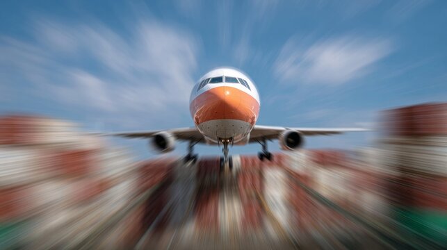 A jet surges forth, slicing the azure canvas, echoing global wanderlust and the verve of International Aviation Day