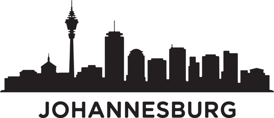 Naklejka premium Johannesburg skyline silhouette vector Hillbrow Tower African city