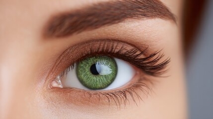 Fototapeta premium An emerald eye sparkles mysteriously like a verdant lagoon, perfect for World Sight Day or Mystical Vision Fest