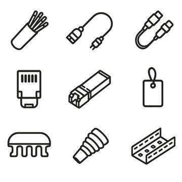 Icon rack bundle module vector cables equally emojis sfp labels marks icons