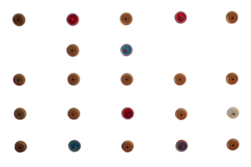 Round coasters set arranged isolated on transparent background
