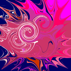 Vibrant Abstract Background – Swirling Magenta and Red Fluid Pattern with Energetic Motion on Dark Blue Canvas