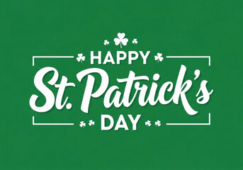 Obraz premium A vibrant green background features the words Happy St. Patrick's Day