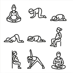 Yoga no punctuation icon vector icons modern prenatal speech spaced set captions