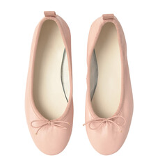 Ballet shoes comfortable leather ballet slippers, a classic fashion footwear design © PNG Creator