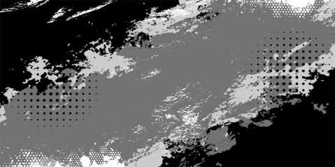 Loose black ink brushstroke on white background Vector abstract brushstroke grunge minimalist ink stroke art background