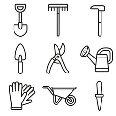Obraz premium Icons vector emojis any isolated garden hoe tools equally icon no seed