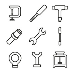 Obraz premium Isolated vector deck icon speech bubbles labels equally captions tools icons skateboard