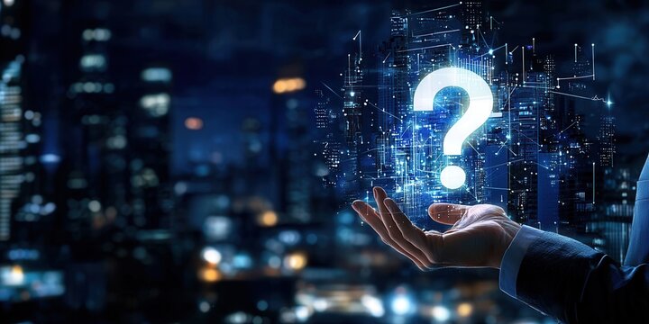 A hand holds the key to questions in the night city