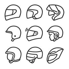 Scooter spaced set vector any chinese helmet no icons grid icon foldable