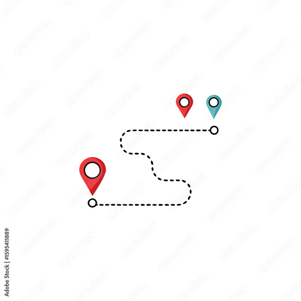 Poster navigation map pointers indicating locations