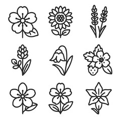 Naklejka premium Pollinated plant vector spaced speech transparent blossom no captions typography bee icon