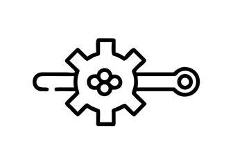 Obraz premium Cogwheel. Solid icon that can be applied anywhere, simple, pixel perfect and modern style. 