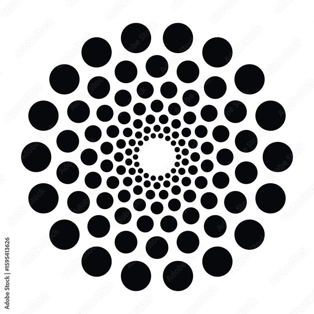 Poster circular dot pattern illusion vector art a mesmerizing optical design with concentric circles creati