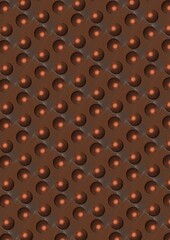 Textured brown background with raised circular patterns  