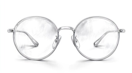 Sketch of Round Eyeglasses: A Detailed Pencil Drawing