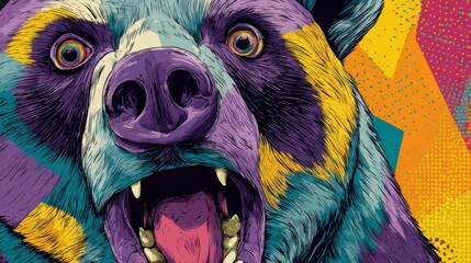 pop-art comic animal artwork 