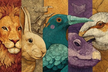 pop-art comic animal artwork 