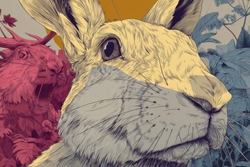 pop-art comic animal artwork 