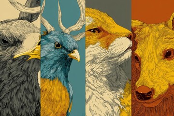 pop-art comic animal artwork 
