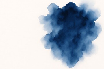 Abstract blue watercolor cloud painting on white background for design and decoration art print on transparent background