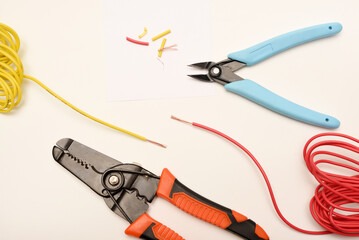 Tools for soldering and processing wires.