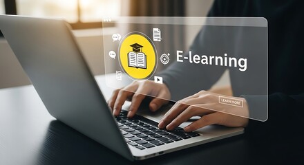 Empowering Online Learning:  A Modern Approach to Education, E learning Concept