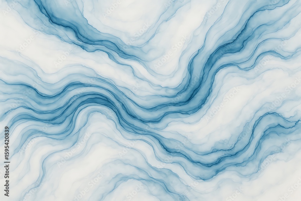 Aufkleber abstract blue watercolor background texture design flowing waves pattern for digital art print 100x1