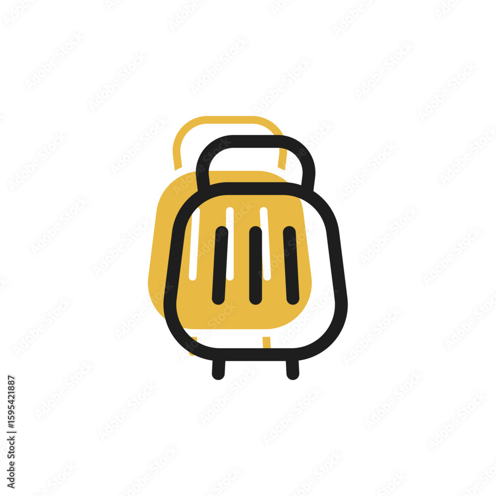 Poster suitcase icon is designed in a visually appealing and easily recognizable style. it’s suitable for v