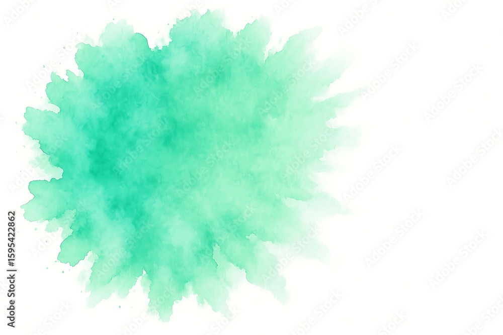 Aufkleber Mint green watercolor splash background for graphic design and digital art projects and templates use case on transparent background