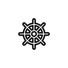 Obraz premium ship's steering icon is designed in a visually appealing and easily recognizable style. It’s suitable for various visual needs such as apps, digital media, or other graphic design projects