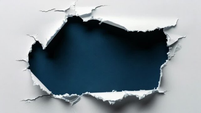 A fragment of paper torn from a notebook or journal, showing a blue background