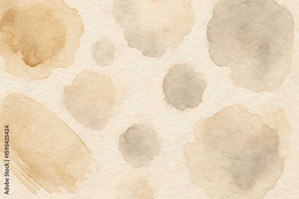 Aufkleber watercolor background texture beige brown neutral abstract art stains blobs paint design seamless pa