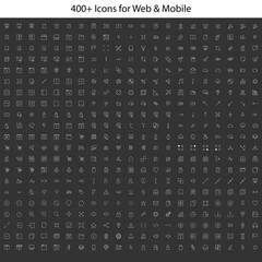 400 Minimalist Icon Set for Web and Mobile Applications