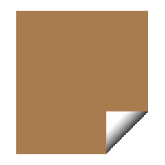 A brown square paper with a curled corner isolated on transparent background, offering a natural and earthy touch to your creative projects
