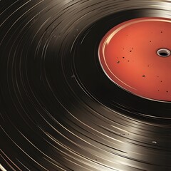 Vintage Vinyl Record: Close-Up Texture & Grooves