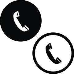 Phone icon set, Telephone call sign, Contact us, Vector illustration !